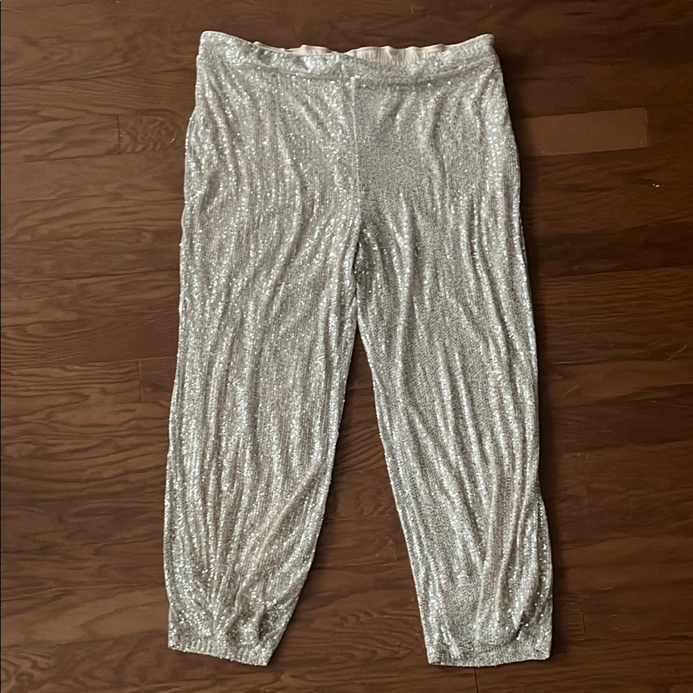 Silver Sequin Pants